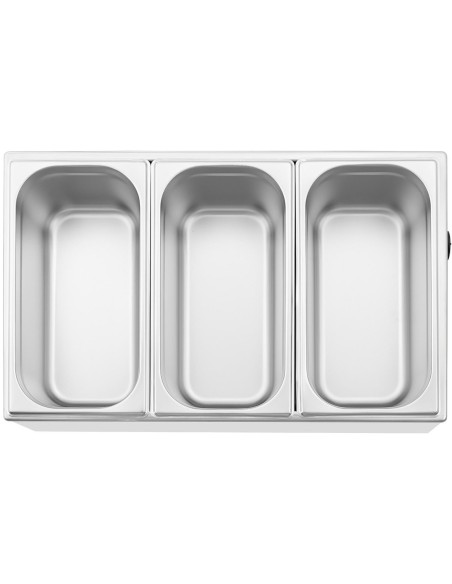 Bain marie elektrinis šildytuvas 3 x GN 1/3 640 W Bain marie elektrinis šildytuvas 3 x GN 1/3 640 W
