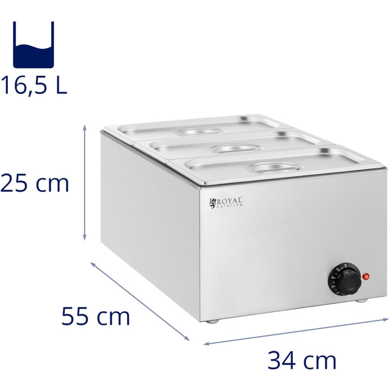 Bain marie elektrinis šildytuvas 3 x GN 1/3 640 W