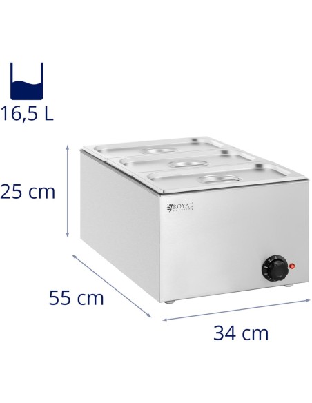 Bain marie elektrinis šildytuvas 3 x GN 1/3 640 W Bain marie elektrinis šildytuvas 3 x GN 1/3 640 W