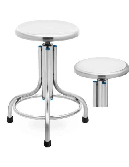 Laboratorinė taburetė iš nerūdijančio plieno 45-60 cm iki 150 kg Laboratorinė taburetė iš nerūdijančio plieno 45-60 cm iki 150 kg