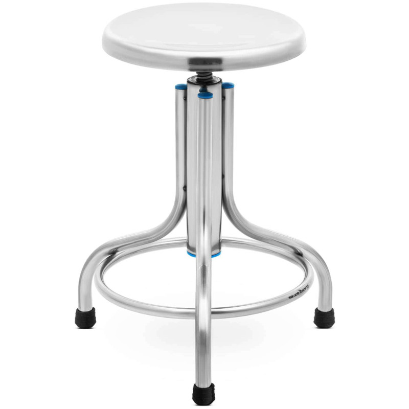 Laboratorinė taburetė iš nerūdijančio plieno 45-60 cm iki 150 kg