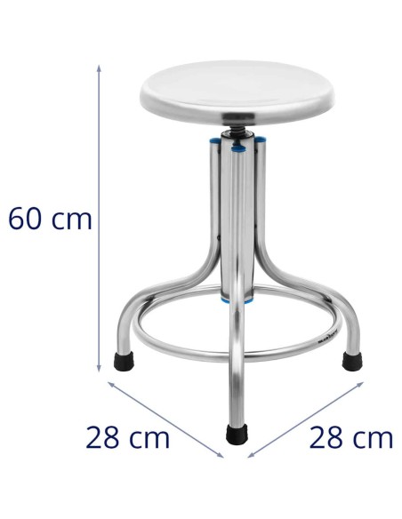 Laboratorinė taburetė iš nerūdijančio plieno 45-60 cm iki 150 kg Laboratorinė taburetė iš nerūdijančio plieno 45-60 cm iki 150 kg