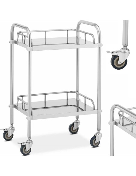 Laboratorinis vežimėlis STEEL 2 lentynos 2 rankenos 55 x 39 x 87 cm Laboratorinis vežimėlis STEEL 2 lentynos 2 rankenos 55 x 39 x 87 cm