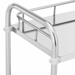 Laboratorinis vežimėlis STEEL 2 lentynos 2 rankenos 55 x 39 x 87 cm