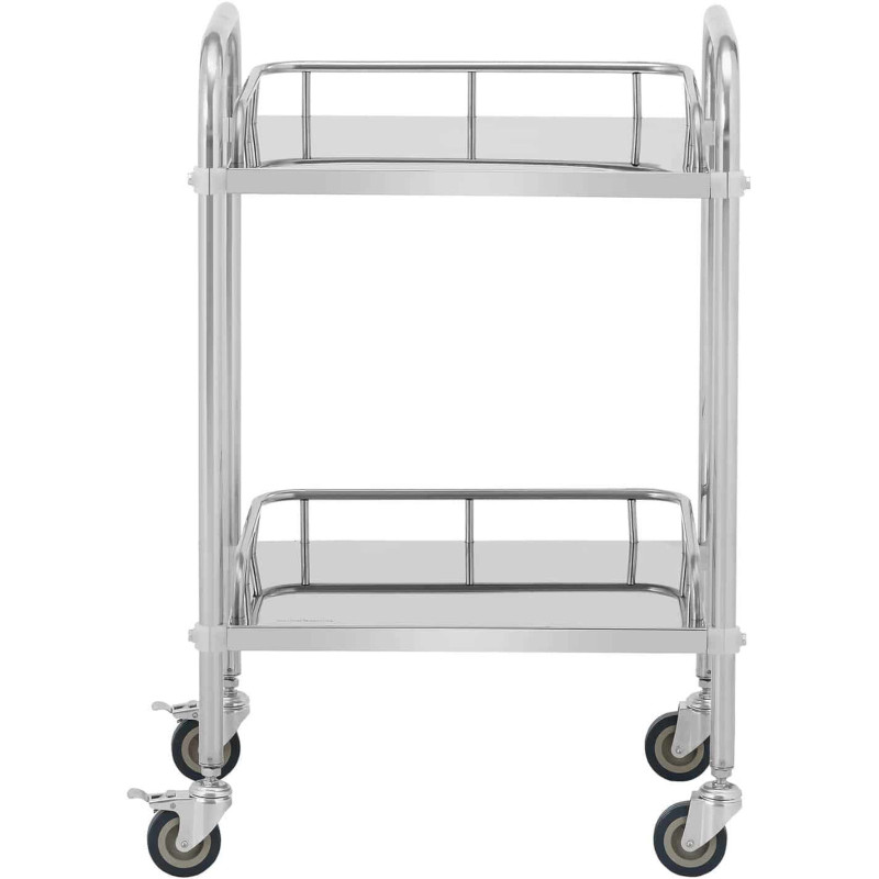 Laboratorinis vežimėlis STEEL 2 lentynos 2 rankenos 55 x 39 x 87 cm