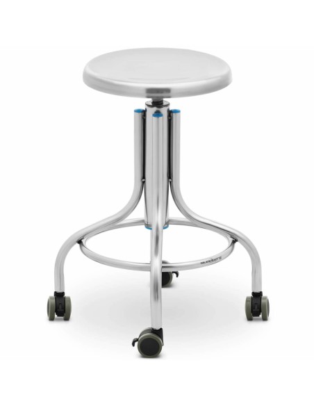 Laboratorinė taburetė iš nerūdijančio plieno 45-60 cm iki 100 kg