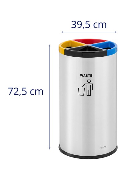 Atliekų rūšiavimo šiukšliadėžė 4 skyriai PLIENAS 45 l sidabras Atliekų rūšiavimo šiukšliadėžė 4 skyriai PLIENAS 45 l sidabras
