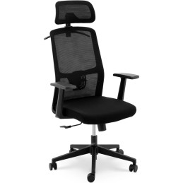 Ergonomiška biuro kėdė su tinkliniu atlošu, galvos atrama ir kabykla, aukštis 47-57 cm