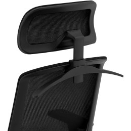 Ergonomiška biuro kėdė su tinkliniu atlošu, galvos atrama ir kabykla, aukštis 47-57 cm