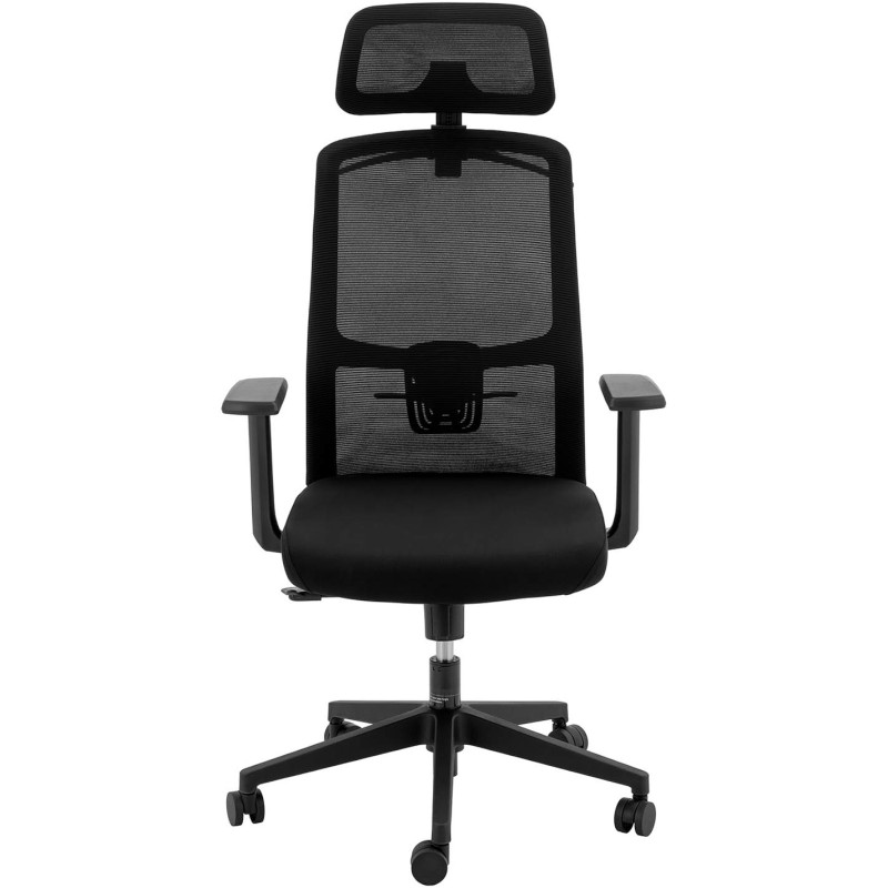 Ergonomiška biuro kėdė su tinkliniu atlošu, galvos atrama ir kabykla, aukštis 47-57 cm