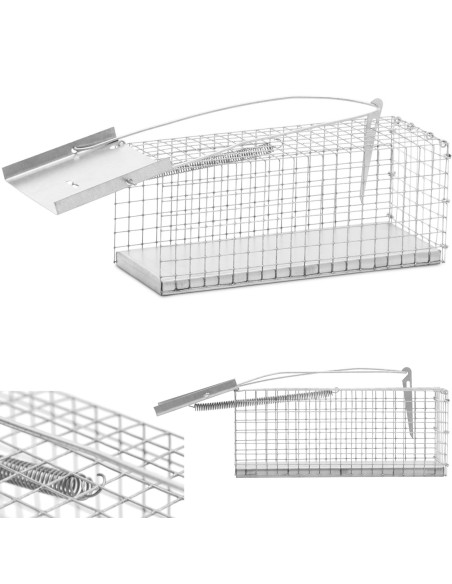 Gyvi gaudyklė žiurkėms, pelėms ir kitiems gyvūnams 27 x 12 x 12 cm, tinklelis 13 x 13 mm