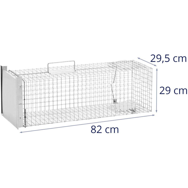 Gyvi spąstai kiaunėlėms, žiurkėms ir kitiems gyvūnams 82 x 26 x 26 cm, tinklelis 25 x 25 mm