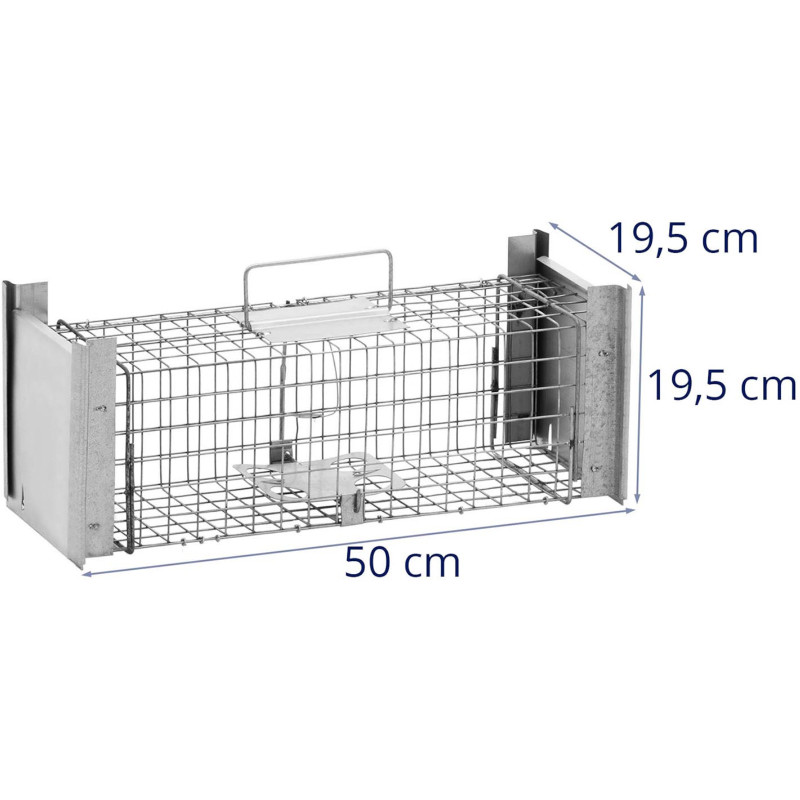 Gyvi spąstai kiaunėlėms žiurkėms gyvūnams dvipusiai 50 x 19 x 20 cm tinklelis 25 x 25 mm