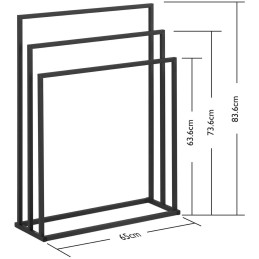 Stovas 3 rankšluosčiams, laisvai pastatomas grindis PLIENAS 65 x 21,5 x 84 cm tamsiai pilka