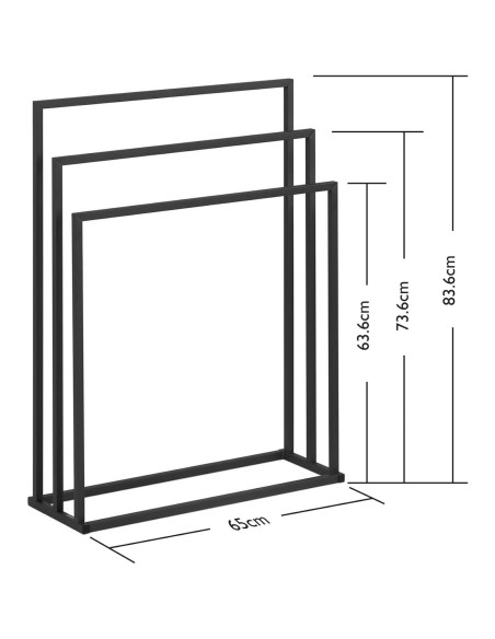 Stovas 3 rankšluosčiams, laisvai pastatomas grindis PLIENAS 65 x 21,5 x 84 cm tamsiai pilka Stovas 3 rankšluosčiams, laisvai pastatomas grindis PLIENAS 65 x 21,5 x 84 cm tamsiai pilka
