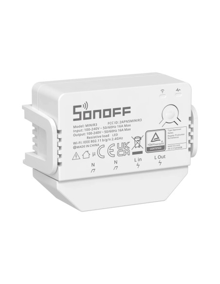 MINIR3 baltas WiFi įleidžiamas srovės jungiklis MINIR3 baltas WiFi įleidžiamas srovės jungiklis