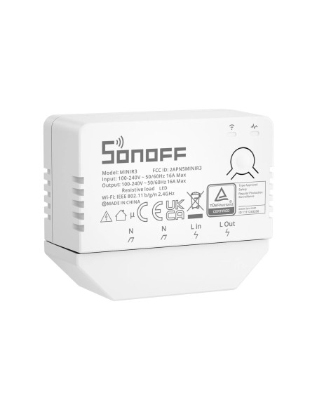 MINIR3 baltas WiFi įleidžiamas srovės jungiklis MINIR3 baltas WiFi įleidžiamas srovės jungiklis