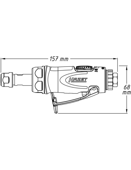 Oro tiesus malūnėlis 74 l/min 25000 aps./min 1/4'' Hazet Oro tiesus malūnėlis 74 l/min 25000 aps./min 1/4'' Hazet