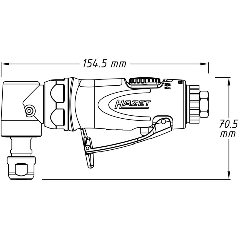 Oro kampinis šlifuoklis 74 L/min 20000 RPM 1/4'' Hazet