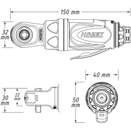 Pneumatinis reketas 6,3 mm 1/4'' 40 Nm 72 l/min Hazet