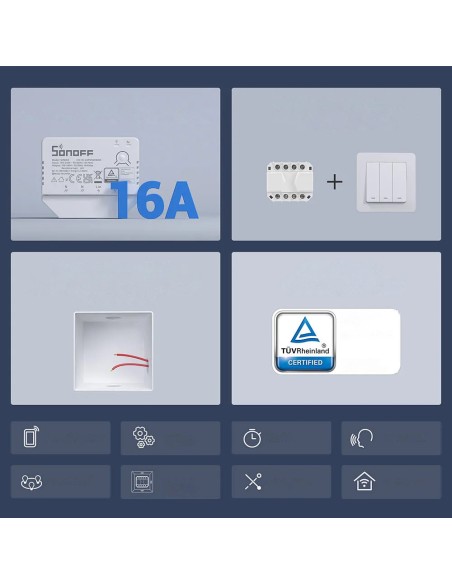MINIR3 baltas WiFi įleidžiamas srovės jungiklis MINIR3 baltas WiFi įleidžiamas srovės jungiklis
