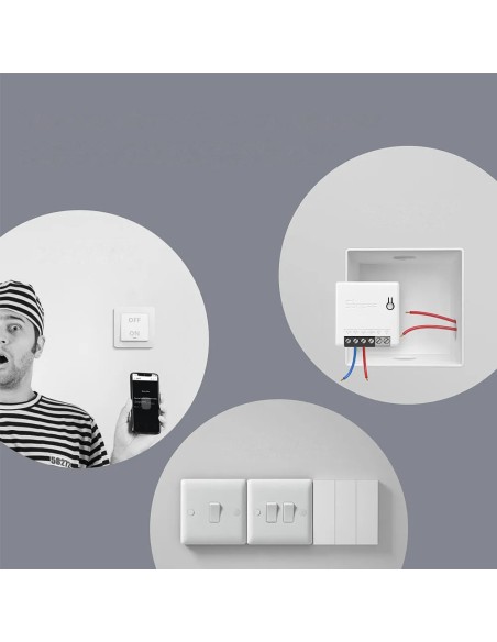 MINIR3 baltas WiFi įleidžiamas srovės jungiklis MINIR3 baltas WiFi įleidžiamas srovės jungiklis