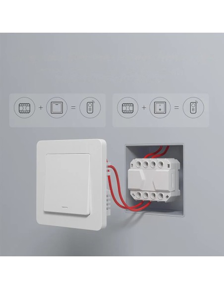 MINIR3 baltas WiFi įleidžiamas srovės jungiklis MINIR3 baltas WiFi įleidžiamas srovės jungiklis