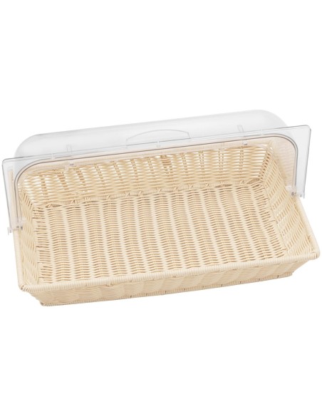 Stačiakampio formos duonos krepšelis su ritininiu dangteliu 535 x 325 x 250 mm Stačiakampio formos duonos krepšelis su ritininiu dangteliu 535 x 325 x 250 mm