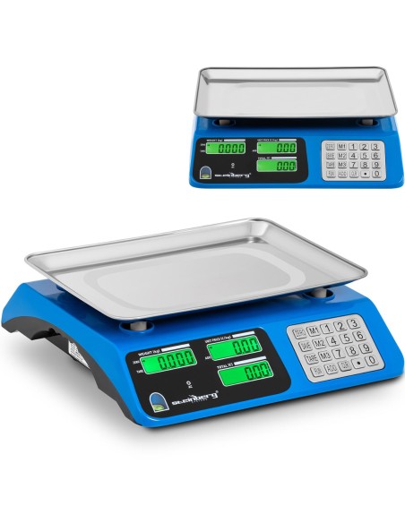 LCD parduotuvės svarstyklės 34 x 24 cm 40 kg / 2 g mėlyna LCD parduotuvės svarstyklės 34 x 24 cm 40 kg / 2 g mėlyna