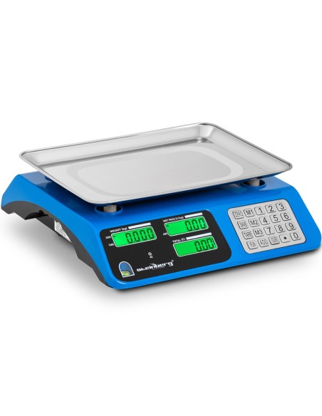 LCD parduotuvės svarstyklės 34 x 24 cm 40 kg / 2 g mėlyna LCD parduotuvės svarstyklės 34 x 24 cm 40 kg / 2 g mėlyna