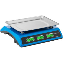 LCD parduotuvės svarstyklės 34 x 24 cm 40 kg / 2 g mėlyna