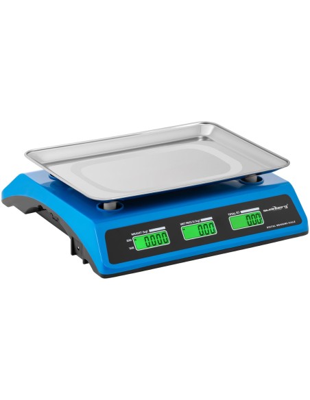 LCD parduotuvės svarstyklės 34 x 24 cm 40 kg / 2 g mėlyna LCD parduotuvės svarstyklės 34 x 24 cm 40 kg / 2 g mėlyna