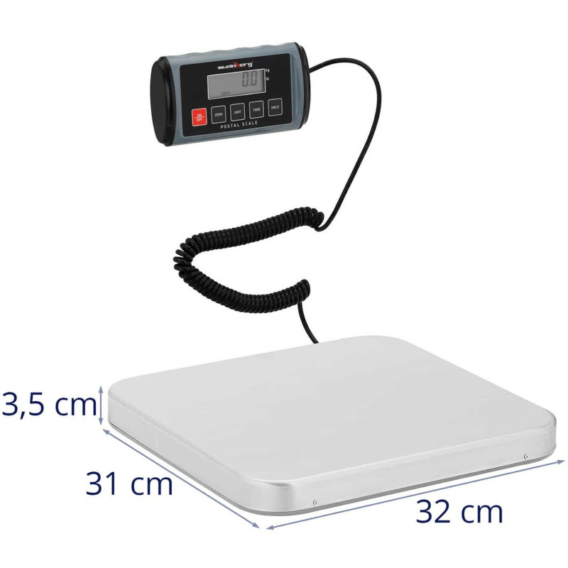 LCD pašto siuntinių svarstyklės 31 x 32 cm 200 kg / 0,1 kg