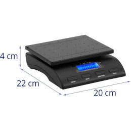 Pašto svarstyklės laiškų siuntiniams LCD 18 x 22 cm 40 kg / 5 g