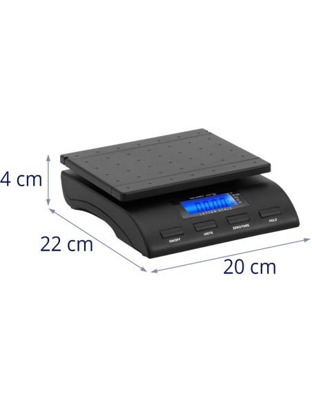 Pašto svarstyklės laiškų siuntiniams LCD 18 x 22 cm 40 kg / 5 g Pašto svarstyklės laiškų siuntiniams LCD 18 x 22 cm 40 kg / 5 g
