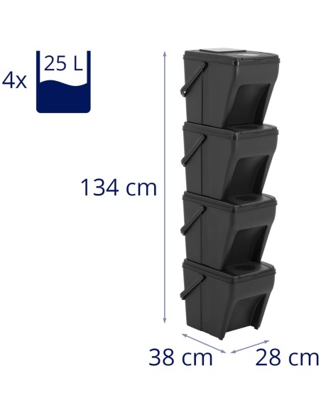 Šiukšlių rinkinys atliekų rūšiavimo konteineriams 4 x 25 l Šiukšlių rinkinys atliekų rūšiavimo konteineriams 4 x 25 l