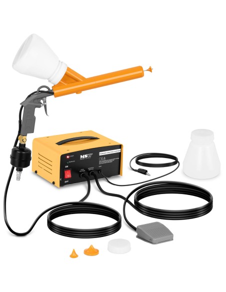 Miltelinio dažymo pistoletas su įtampos reguliavimu - KOMPLEKTAS