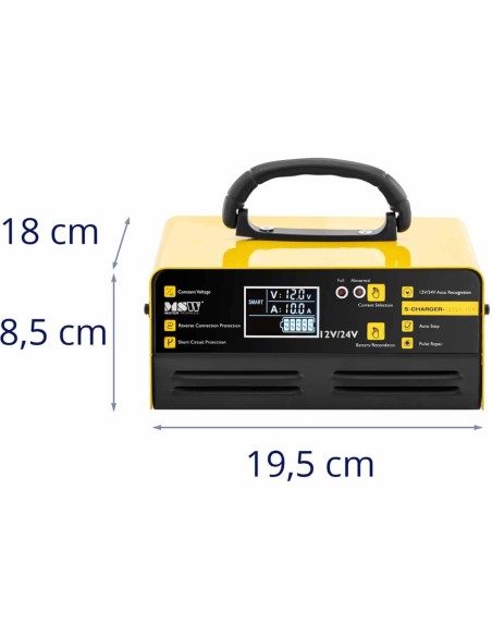 Automobilinis įkroviklis akumuliatoriaus įkroviklis LCD 12/24 V 10/6 A Automobilinis įkroviklis akumuliatoriaus įkroviklis LCD 12/24 V 10/6 A