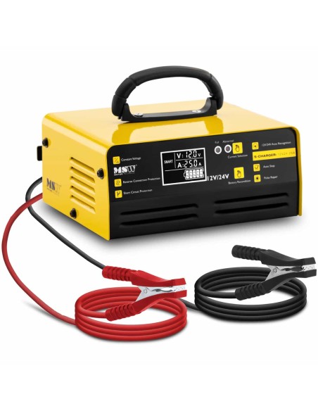 Automobilinis įkroviklis LCD akumuliatoriaus įkroviklis 12/24 V 15/25 A Automobilinis įkroviklis LCD akumuliatoriaus įkroviklis 12/24 V 15/25 A