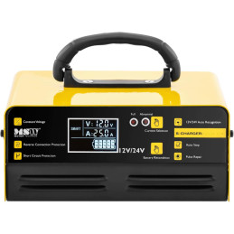 Automobilinis įkroviklis LCD akumuliatoriaus įkroviklis 12/24 V 15/25 A