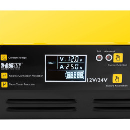Automobilinis įkroviklis LCD akumuliatoriaus įkroviklis 12/24 V 15/25 A
