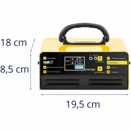 Automobilinis įkroviklis LCD akumuliatoriaus įkroviklis 12/24 V 15/25 A