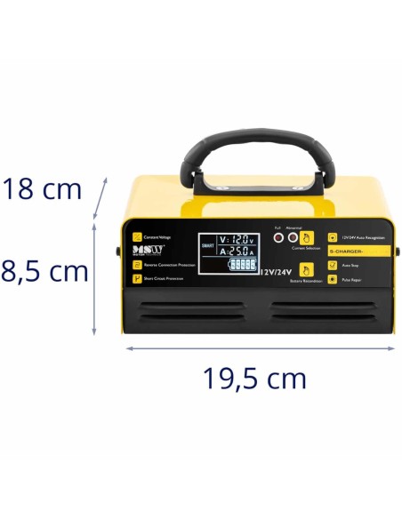 Automobilinis įkroviklis LCD akumuliatoriaus įkroviklis 12/24 V 15/25 A Automobilinis įkroviklis LCD akumuliatoriaus įkroviklis 12/24 V 15/25 A