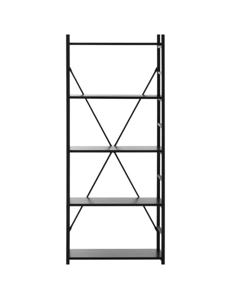 Lofto knygų spinta su plieniniu rėmu 28 x 60 x 157 cm juoda Lofto knygų spinta su plieniniu rėmu 28 x 60 x 157 cm juoda