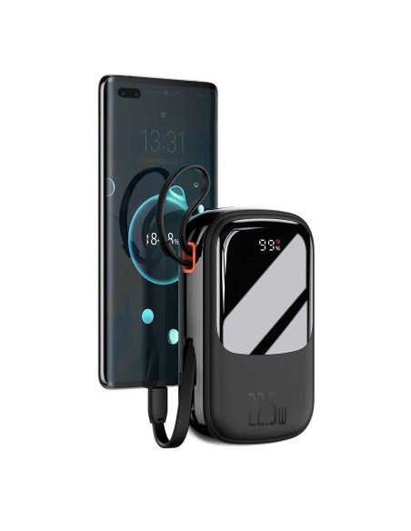 Maitinimo bankas su greitu įkrovimu 20000mAh 22,5W QC-PD-SCP-FCP USB-C kabelis juodas Maitinimo bankas su greitu įkrovimu 20000mAh 22,5W QC-PD-SCP-FCP USB-C kabelis juodas