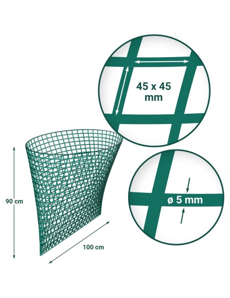 Šieno tinklo tiektuvas arkliams asilams mulams tinklelis 45 x 45 mm 100 x 90 cm