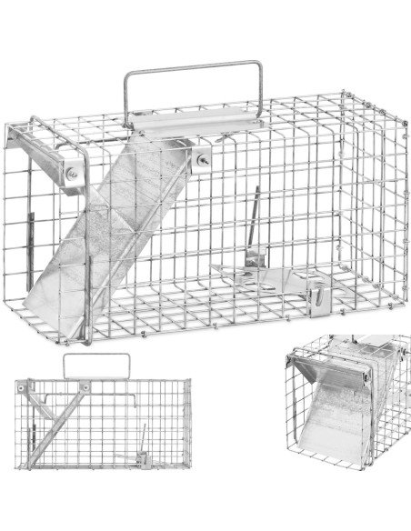 Gyvi spąstai kiaunei žiurkėms lapėms 35 x 17 x 20 cm tinklelis 25 x 25 mm Gyvi spąstai kiaunei žiurkėms lapėms 35 x 17 x 20 cm tinklelis 25 x 25 mm