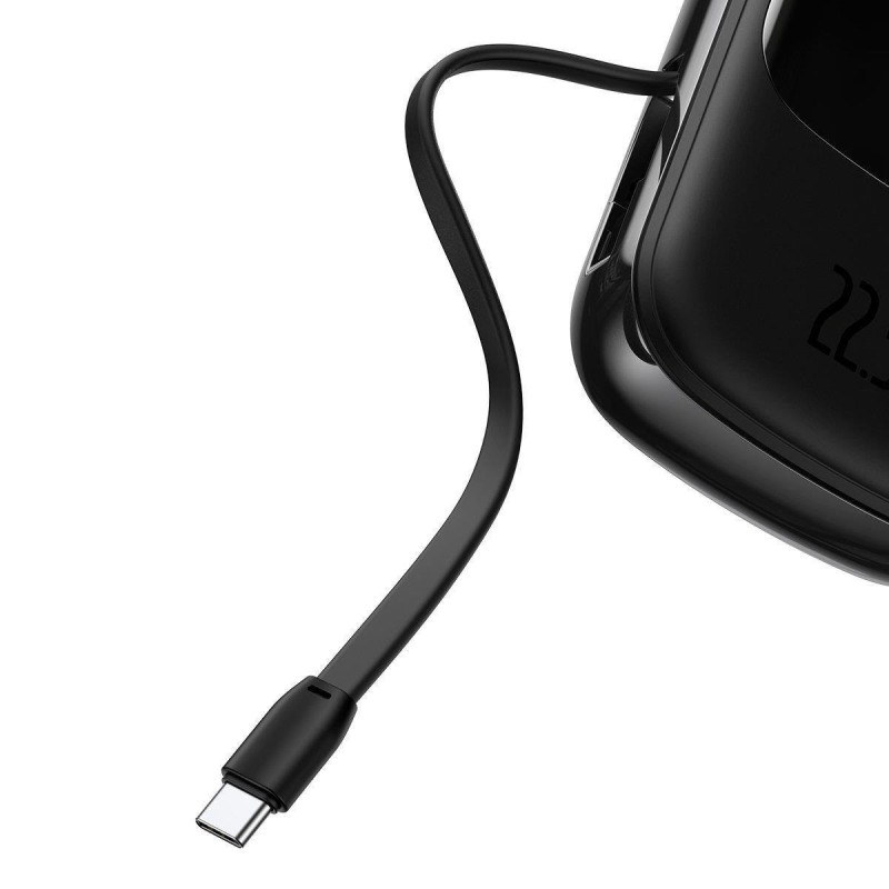 Maitinimo bankas su greitu įkrovimu 20000mAh 22,5W QC-PD-SCP-FCP USB-C kabelis juodas