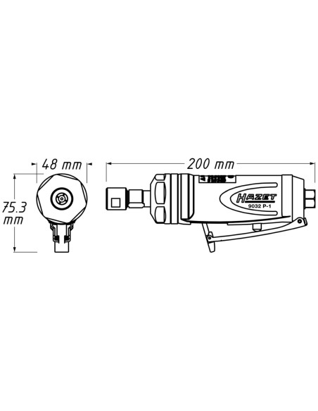 Oro tiesus šlifuoklis 6,3 baro iki 22000 aps./min 700 W Hazet Oro tiesus šlifuoklis 6,3 baro iki 22000 aps./min 700 W Hazet