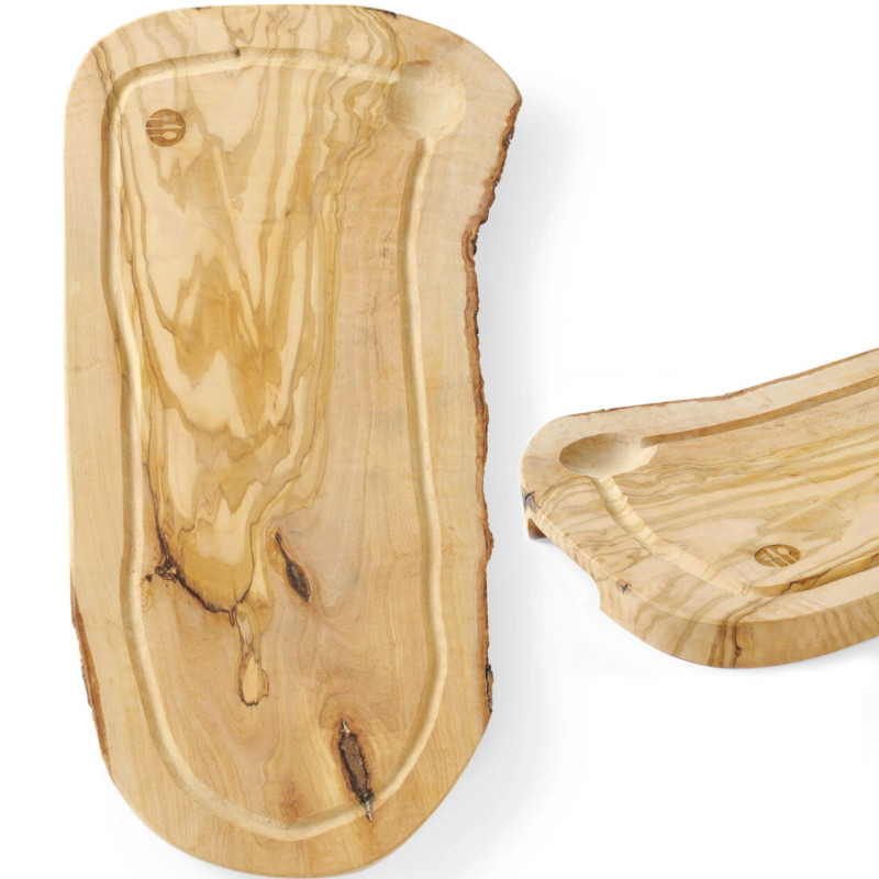 Serviravimo lenta iš alyvmedžio su grioveliu 400 x 250 x 18 mm - Hendi 505212